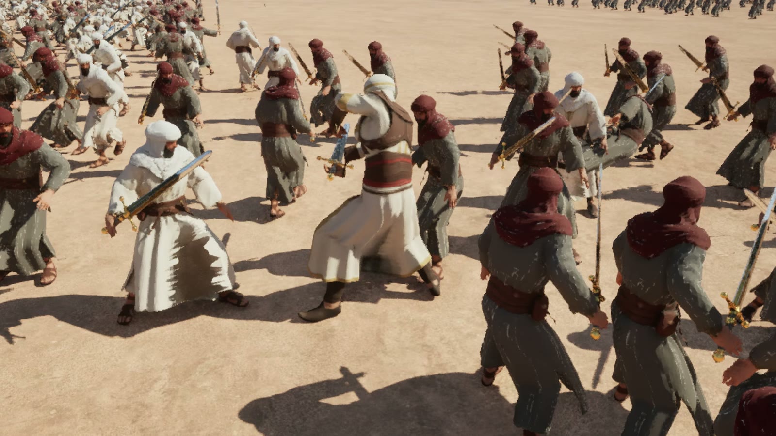 The two armies exchange blows at close quarters