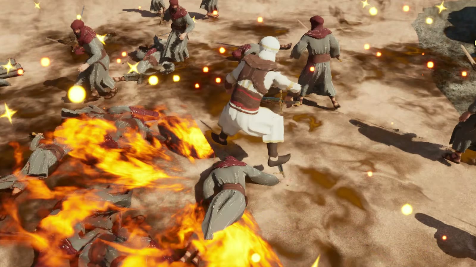Hamza leaps through the melee at the wells of Badr